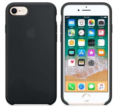 Apple iPhone SE 2022/2020/8/7 gyári szilikon tok, fekete, MQGK2ZM/A