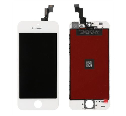 Apple iPhone 5S kompatibilis LCD kijelző érintőpanellel, OEM jellegű, fehér, Grade S+
