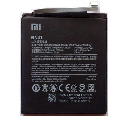Xiaomi BN41 (Redmi Note 4) kompatibilis akkumulátor 4100mAh OEM jellegű, Grade S