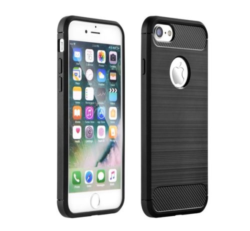 Forcell Carbon hátlap tok Apple iPhone 7/8, fekete