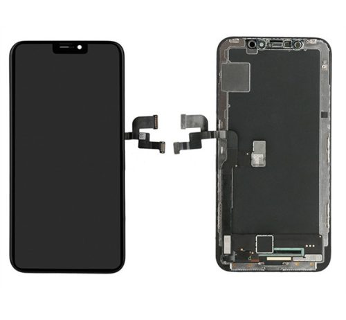Apple iPhone X kompatibilis LCD kijelző érintőpanellel, OEM jellegű, fekete, Grade S+