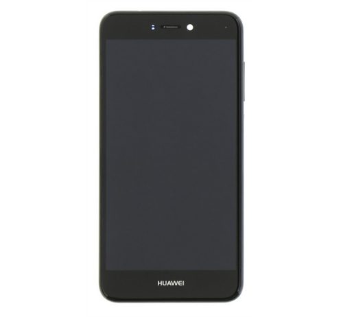 Huawei P8/P9 Lite (2017) kompatibilis LCD modul kerettel, OEM jellegű, fekete, Grade S+
