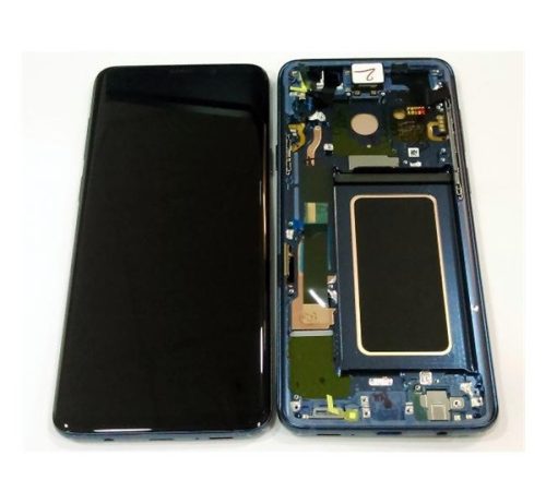 Samsung G965 Galaxy S9+ kompatibilis LCD modul, OEM jellegű, korallkék