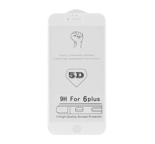 Apple iPhone 7/8, 5D Full Glue hajlított tempered glass kijelzővédő üvegfólia, fehér