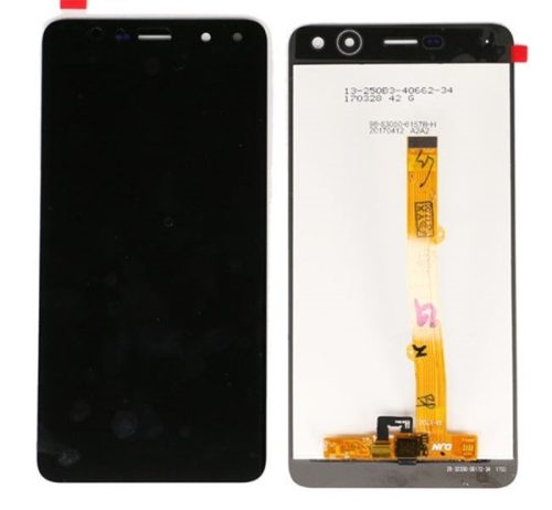 Huawei Y6 (2017) kompatibilis LCD modul kerettel, OEM jellegű, fekete, Grade S+