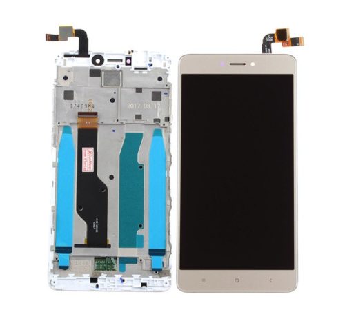 Xiaomi Redmi Note 4X/Redmi Note 4 (global) kompatibilis LCD modul kerettel, OEM jellegű, arany, Grade S+