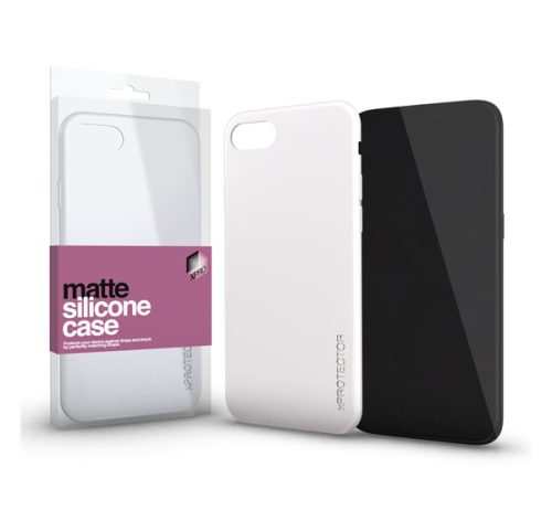 Xprotector Matte, ultra vékony matt szilikon hátlap tok,  Apple iPhone XR, opál fehér