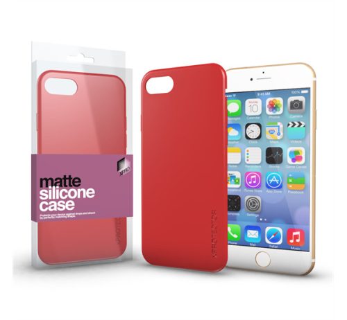 Xprotector Matte, ultra vékony matt szilikon hátlap tok, Apple iPhone Xs Max, korallpiros
