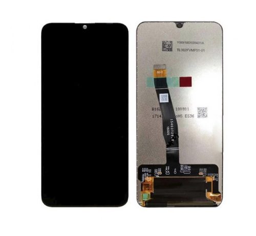 Huawei P smart (2019) kompatibilis LCD modul kerettel, OEM jellegű, fekete, Grade S+