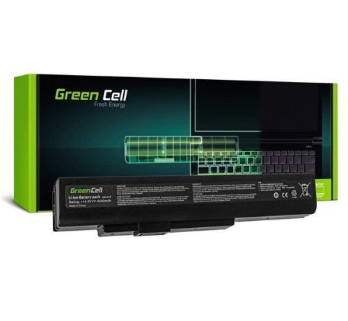 Green Cell MSI A6400 CR640 CX640, Notebook akkumulátor 4400mAh Li-Ion 14.4V