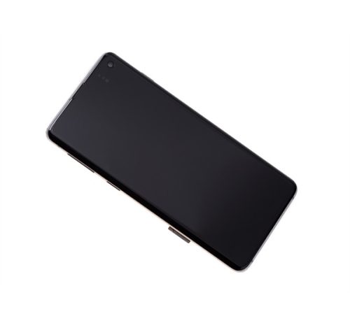 Samsung G973 Galaxy S10  kompatibilis LCD modul kerettel, OEM jellegű, fekete