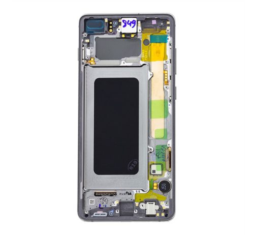 Samsung G975 Galaxy S10+ kompatibilis LCD modul kerettel, OEM jellegű, fekete