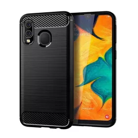 Forcell Carbon hátlap tok, Samsung A405 Galaxy A40, fekete