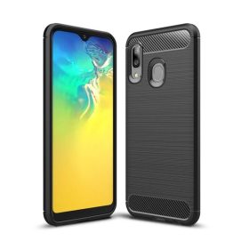 Forcell Carbon hátlap tok Samsung A202 Galaxy A20e, fekete