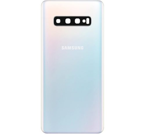 Samsung G975 Galaxy S10 Plus akkufedél kameralencsével, prizma fehér