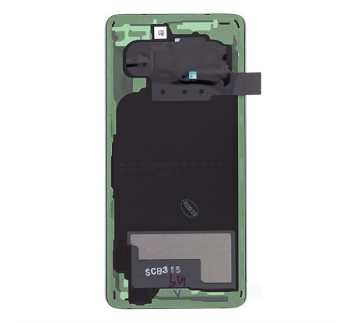 Samsung G973 Galaxy S10 akkufedél kameralencsével, prizma zöld