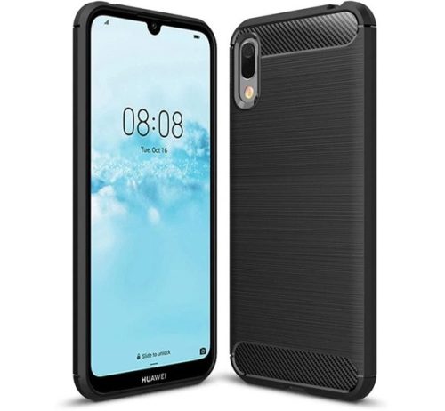 Forcell Carbon hátlap tok Huawei Y6 2019, fekete