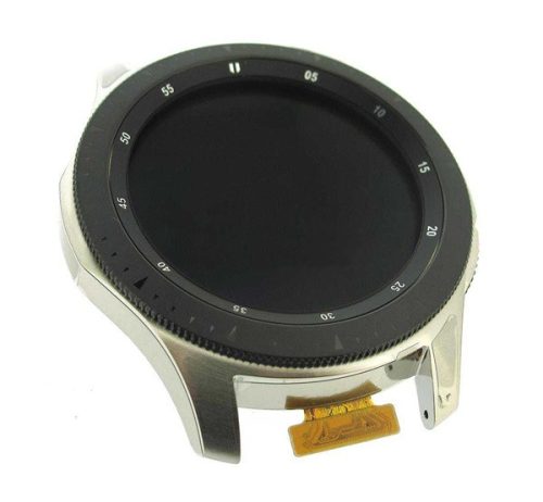 Samsung SM-R800 Galaxy Watch WiFi 46mm kompatibilis LCD modul kerettel, OEM jellegű, ezüst