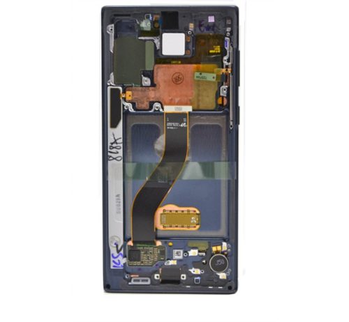 Samsung N970 Galaxy Note 10 kompatibilis LCD modul kerettel, OEM jellegű, Aura Black