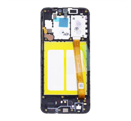 Samsung A202 Galaxy A20e kompatibilis LCD modul kerettel, OEM jellegű, fekete