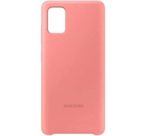 Samsung A715 Galaxy A71 Silicone Cover, gyári szilikon tok, rózsaszín, EF-PA715TP