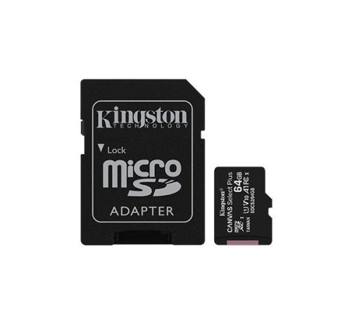 Kingston Canvas Select Plus microSDXC 64GB (Class 10), UHS-I memóriakártya adapterrel (SDCS2/64GB)