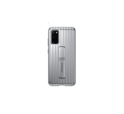 Samsung G980 Galaxy S20 Protective Standing Cover, gyári tok, ezüst EF-RG980CS