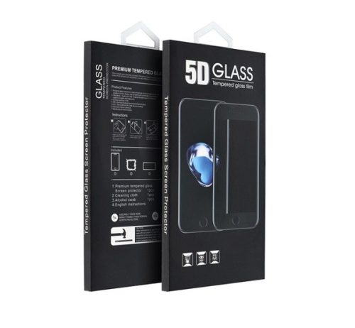 Samsung A207 Galaxy A20s, 5D Full Glue hajlított tempered glass kijelzővédő üvegfólia, fekete