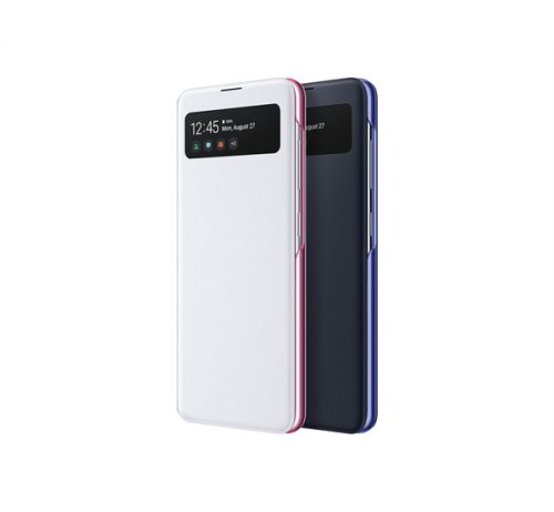 Samsung A415 Galaxy A41 Clear View Cover, gyári flip tok, fehér, EF-EA415PWEGEU