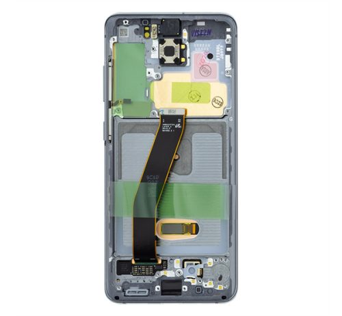 Samsung G980 Galaxy S20 kompatibilis LCD modul kerettel, OEM jellegű, kozmosz szürke
