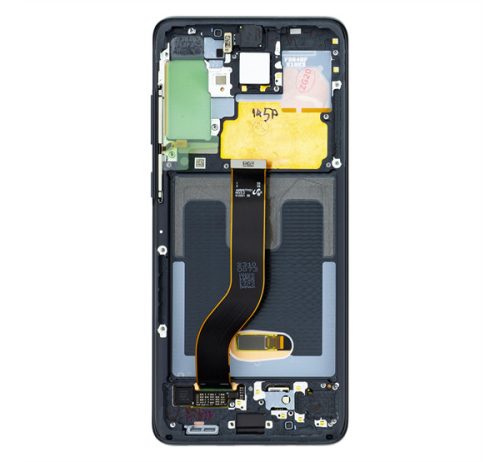 Samsung G986 Galaxy S20+ kompatibilis LCD modul kerettel, OEM jellegű, kozmosz fekete