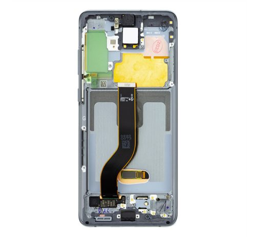 Samsung G986 Galaxy S20+ kompatibilis LCD modul kerettel, OEM jellegű, kozmosz szürke