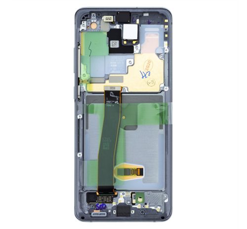 Samsung G988 Galaxy S20 Ultra kompatibilis LCD modul kerettel, OEM jellegű, kozmosz szürke