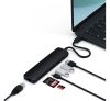 Satechi Aluminum Type-C Slim MultiPort Hub, 4k HDMI, 2x USB 3.0, Gigabit Ethernet és kártyaolvasó, fekete