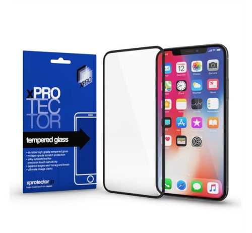 Apple iPhone SE 2022/2020 Xprotector Tempered Glass Full Size 3D kijelzővédő üvegfólia, fekete