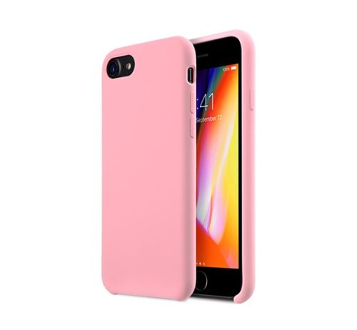 Apple iPhone Xs/X szilikon tok, világos rózsaszín