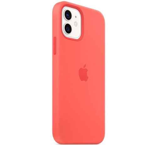 Apple iPhone 12/12 Pro MagSafe-rögzítésű szilikon tok, pink citrus