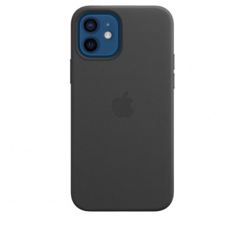 Apple iPhone 12/12 Pro MagSafe-rögzítésű bőr tok, fekete