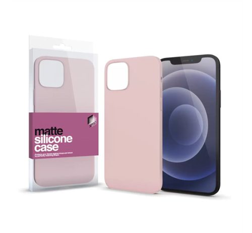Xprotector matte, ultravékony matt szilikon hátlap tok Apple iPhone 12/12 Pro, púder pink