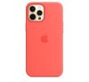 Apple iPhone 12 Pro Max MagSafe-rögzítésű szilikon tok, pink citrus