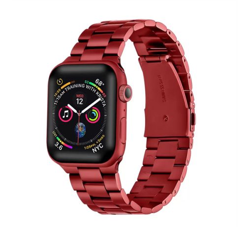 Xprotector rozsdamentes, vastag acél szíj Apple Watch 42/44mm piros