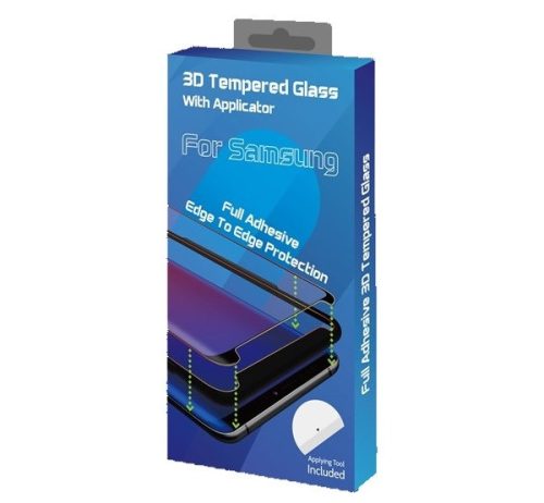Goldspin Samsung Galaxy A72 5G Nano Silk hajlított kijelzővédő üvegfólia, fekete