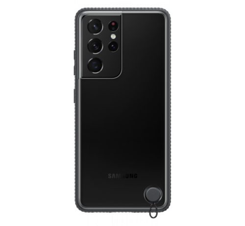 Samsung G998 Galaxy S21 Ultra Clear Protective Cover, gyári tok, átlátszó fekete, EF-GG998CB