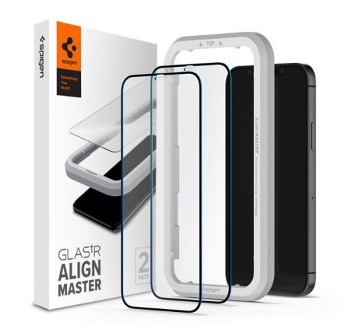 Spigen AlignMaster Glas.tR Apple iPhone 12 mini Tempered kijelzővédő fólia (2db)