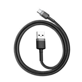   Baseus Cafule USB / USB-C töltő- és adatkábel, 0,5m, szürke-fekete