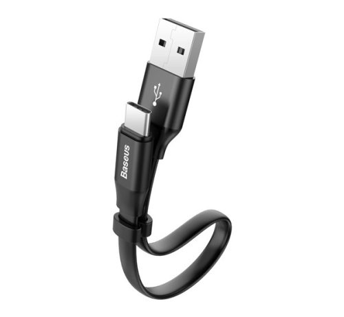 Baseus Nimble USB-A - Type-C lapos adatkábel, 23cm, fekete