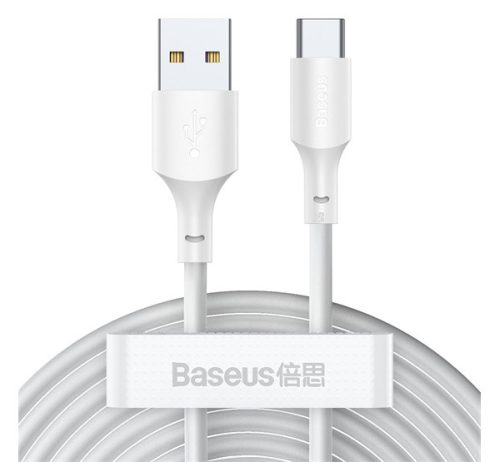 Baseus Simple Wisdom USB-A - Type-C adatkábel, 1,5m, fehér (2db)
