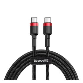  Baseus Cafule USB-C / USB-C gyorstöltő töltő- és adatkábel, 2m, piros/fekete
