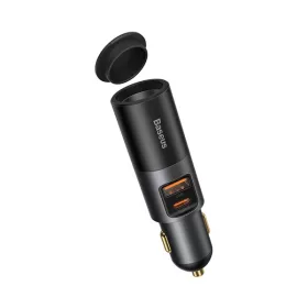   Baseus Share autós szivargyújtó gyorstöltő szivargyújtó csatlakozással, 2xUSB, 120W, szürke