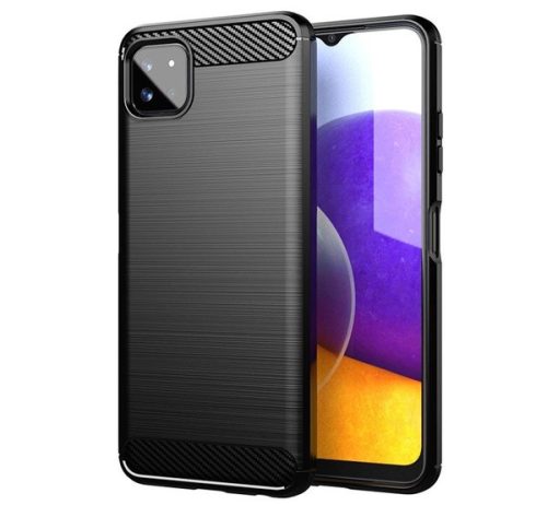 Forcell Carbon hátlap tok Samsung Galaxy A22 5G, fekete